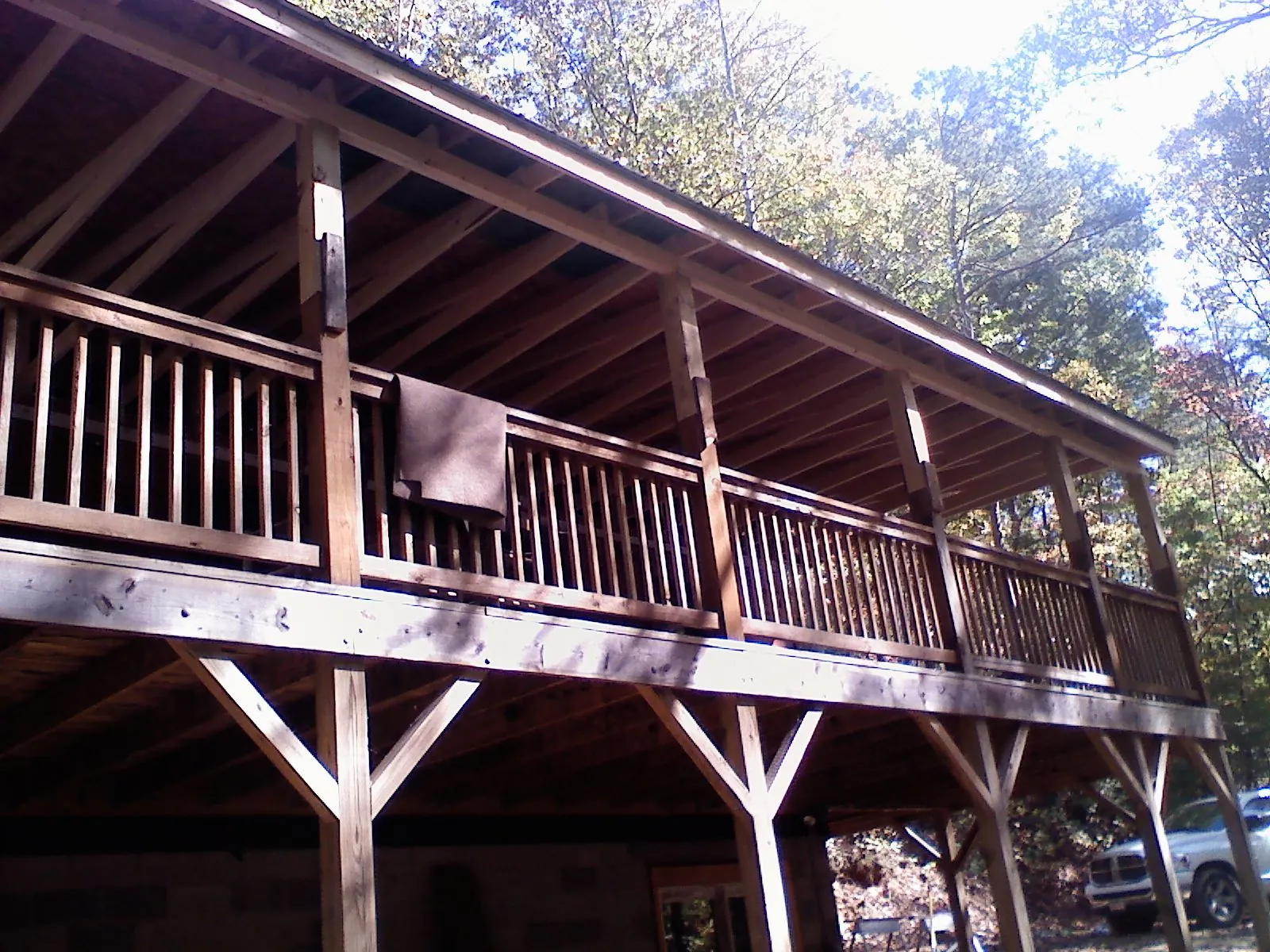Timber framing under a new elevated porch and deck — Roof Leak Repair in Greycliff by Roofing Brothers